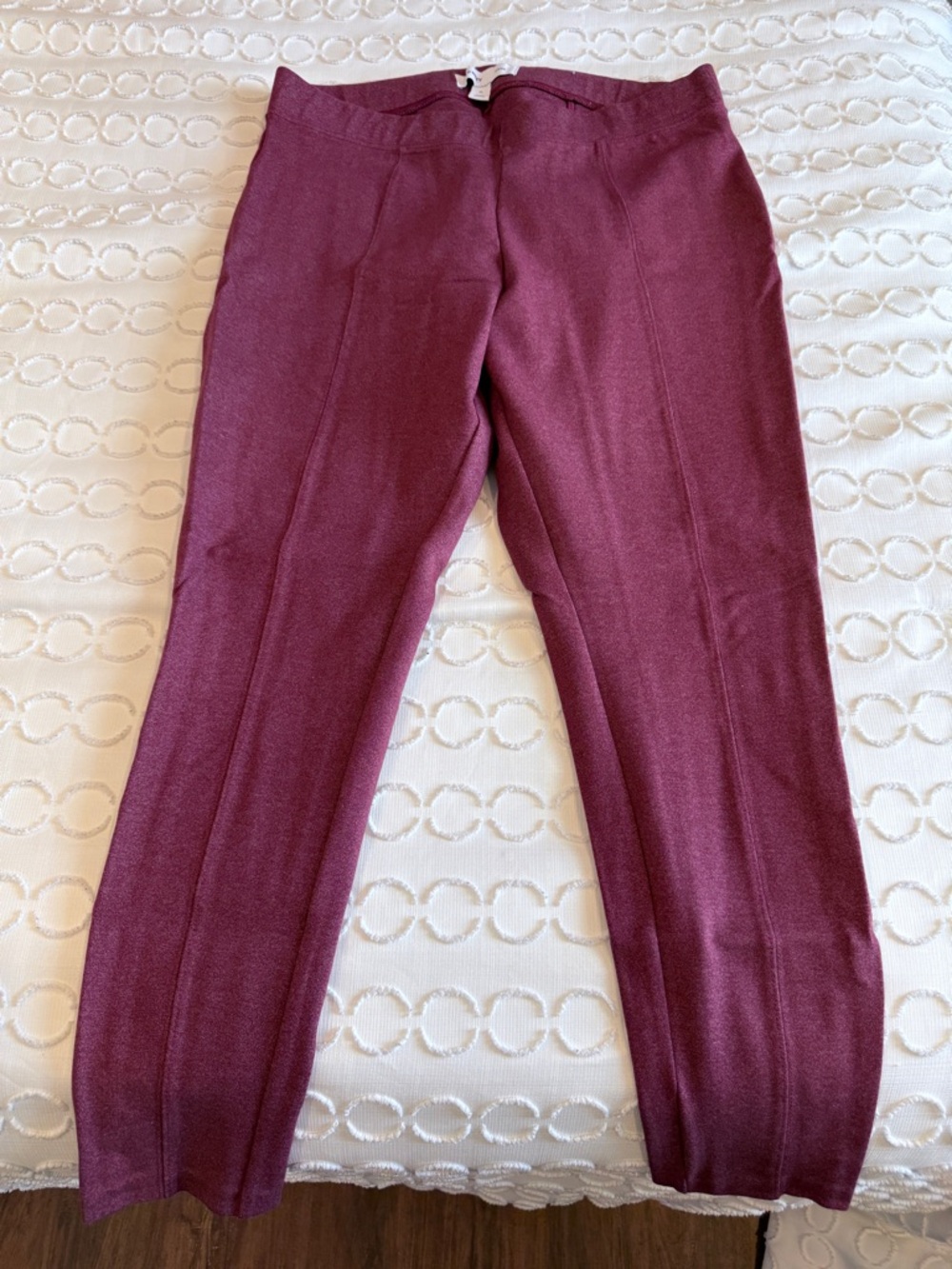 Heather Burgundy Knit Slim Pants